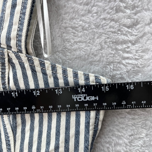 ZARA Join Life Striped Ticking Denim Bra Top Sexy JR Blogger’s Fave NWT - Picture 2 of 5